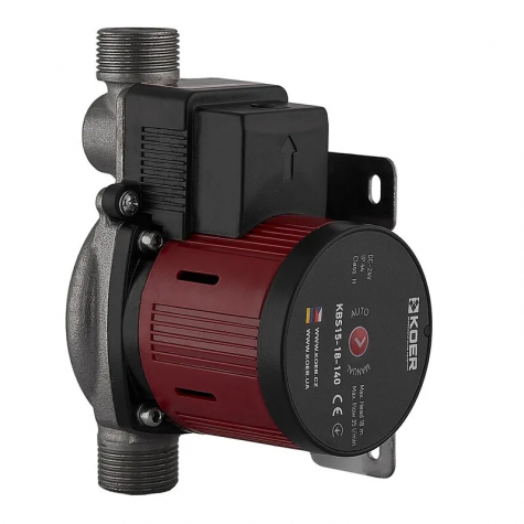 Насос підвищення тиску енергозбереження Koer KBS15-18-140 Н=18М, Q=2.1кбМ, P=85Вт (з гайками)  (KP3