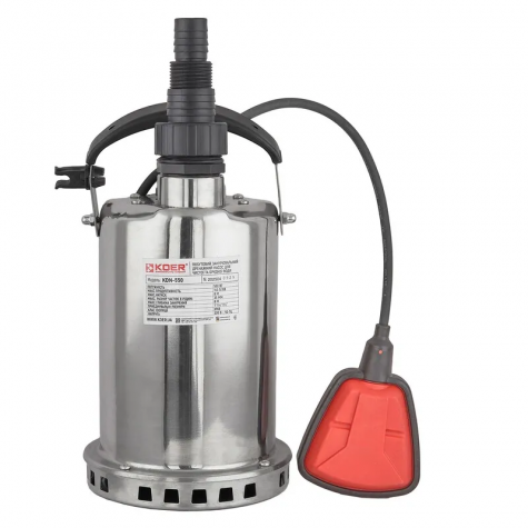 Насос дренажний Koer KDN-550 корпус нержавіюча сталь Н=8М, Q=8,7кбМ, P=550 Вт (KP3353)