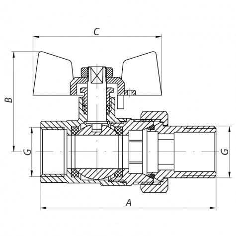 Кран с американкой 1/2" (Koer KR.227.W) белый (KR0015) Кран с американкой 1/2" (Koer KR.227.W) белый (KR0015)
