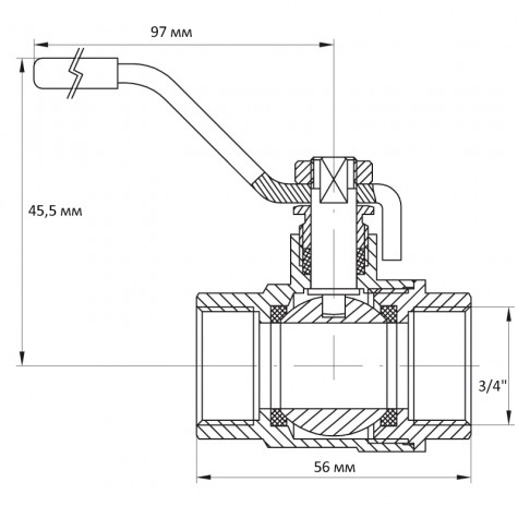 Кран кульовий Koer 3/4" ГГР (KR.214) (KR0042)