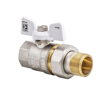 Кран с американкой 1" (Koer KR.227.W) белый (KR0098)