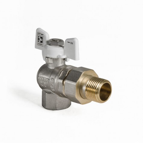Кран с американкой 1/2" (Koer KR.228.W) угловой белый (KR0099)