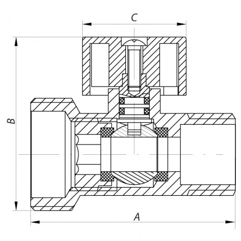 Кран триходовий 1/2Mx3/4Mx1/2F Koer KR.515 (KR0103) Кран триходовий 1/2Mx3/4Mx1/2F Koer KR.515 (KR0103)