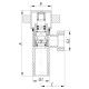 Кран для подключения сантехприборов Koer 1/2x1/2 (KR.517) (KR0108)