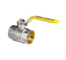 Кран кульовий KOER KR.214.G - 3/4" FF ГГВ YELLOW, ручка "важіль" жовта (KR0113)