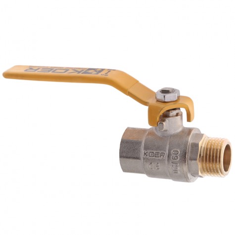 Кран шаровой KOER KR.215.G - 1/2" FM ГШВ YELLOW, ручка "рычаг" желтая (KR0116) Кран шаровой KOER KR.215.G - 1/2" FM ГШВ YELLOW, ручка "рычаг" желтая (KR0116)