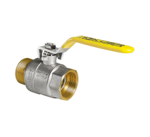 Кран шаровой KOER KR.215.G - 3/4" FM ГШВ YELLOW, ручка "рычаг" желтая (KR0117)