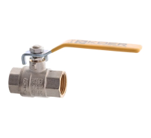 Кран шаровой KOER KR.214.G - 1/2" FF ГГВ YELLOW, ручка "рычаг" желтая (KR0123)