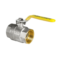 Кран шаровой KOER KR.214.G - 1 1/2" FF ГГВ YELLOW, ручка "рычаг" желтая (KR0136)