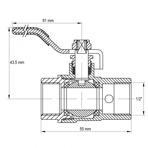 Кран кульовий з дренажем і відводом повітря 1/2" ГГР Koer KR.260 (KR0152)