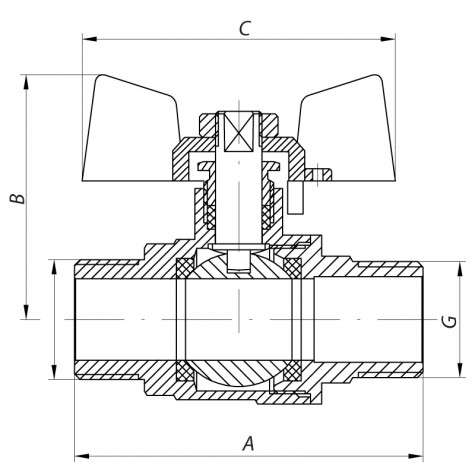Кран кульовий Koer 1" ШШМ (KR.219) (KR0159) Кран кульовий Koer 1" ШШМ (KR.219) (KR0159)