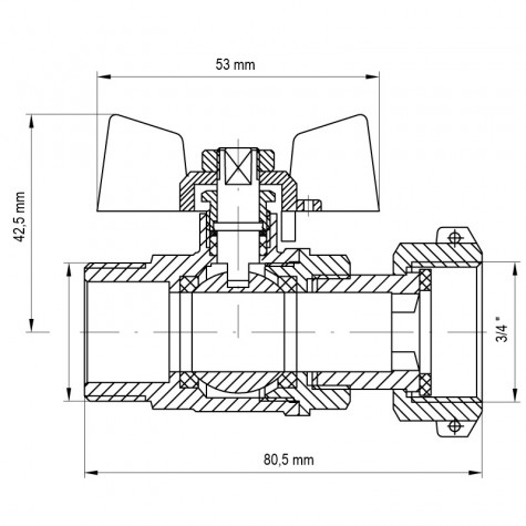 Кран з накидною гайкою 3/4" ГШМ Koer KR.220 (KR0165)