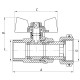 Кран с накидной гайкой 1/2" ГШМ газ Koer KR.220.G (KR0166)