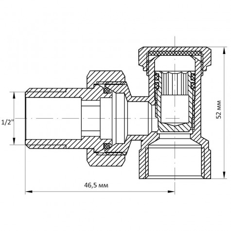 Вентиль угловой 1/2x1/2 "антипротечка" Koer KR.902-Gi (KR0174)