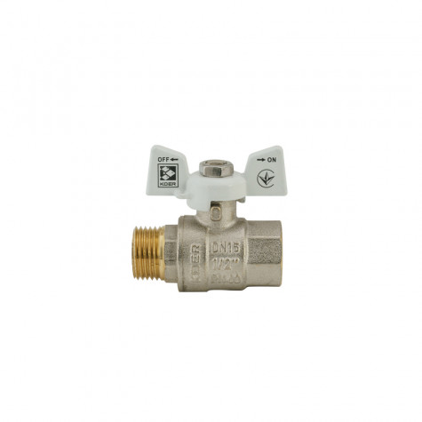 Кран кульовий KOER 1/2" ГШМ (KR.218.W) білий (KR0182)