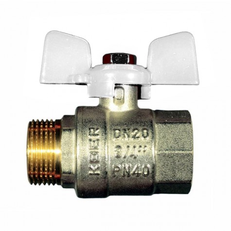 Кран кульовий KOER 3/4" ГШМ (KR.218.W) білий (KR0183) Кран кульовий KOER 3/4" ГШМ (KR.218.W) білий (KR0183)