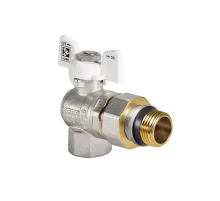Кран з американкою 3/4" "антіпротечка"(Koer KR.228.W-Gi) кутовий білий (KR0193)