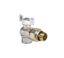 Кран с американкой 1/2" "антипротечка"(Koer KR.228.W-Gi) угловой белый (KR0195)