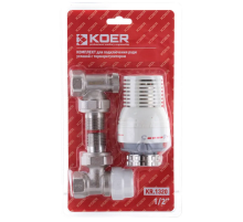 Комплект для підключення радіатора 1/2'' (кутовий) з термоголовкою Koer KR.1320 (KR2658)
