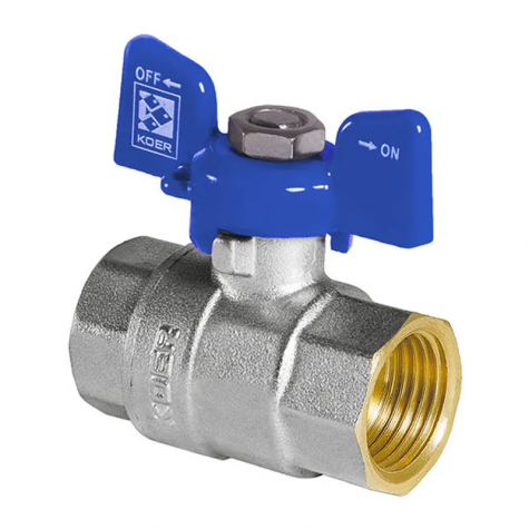 Кран кульовий Koer 1/2" ГГМ (KR.217.B) синій (KR2719) Кран кульовий Koer 1/2" ГГМ (KR.217.B) синій (KR2719)