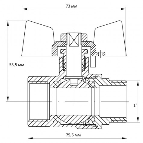 Кран кульовий Koer 1" ГШМ (KR.218.B) синій (KR2721)