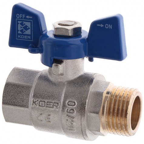 Кран кульовий Koer 1/2" ГШМ (KR.218.B) синій (KR2722) Кран кульовий Koer 1/2" ГШМ (KR.218.B) синій (KR2722)