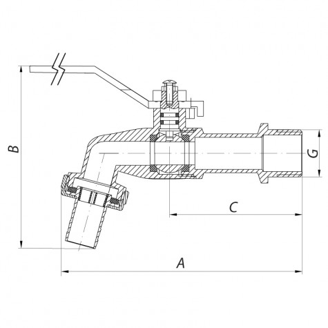 Пивной кран 1/2" (Koer KR.256) (KR2749) Пивной кран 1/2" (Koer KR.256) (KR2749)