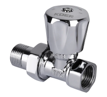 Вентиль радіаторний (хромований) 1/2x1/2 (Koer KR.903.CHR) (KR2822)