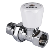 Вентиль радіаторний (хромований) 1/2x1/2 (Koer KR.903.CHR.W) (KR2823)