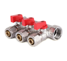 Колектор з кульовими кранами і фитингом Koer KR.1125-3 3/4"x3 ways (KR2836)