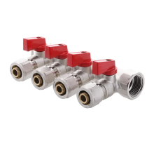 Коллектор с отсекающими кранами с фитингом Koer KR.1125-4 3/4"x4 ways (KR2837)