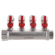 Коллектор с шаровыми кранами и фитингом Koer KR.1126-4 1"x4 ways (KR2840)