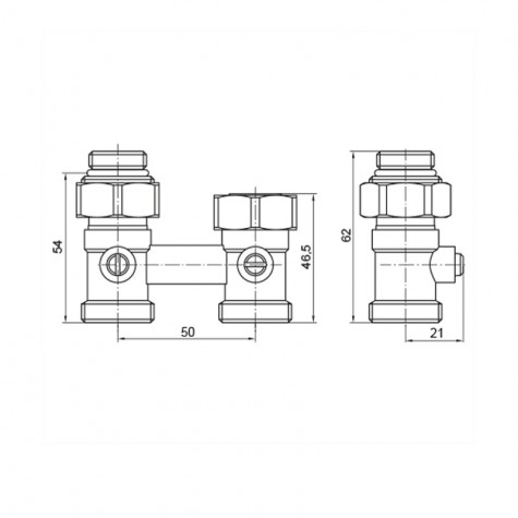 Вузол нижнього підключення радіатора прямий 3/4"x1/2" Koer KR.1133 (комплект) (KR3114) Вузол нижнього підключення радіатора прямий 3/4"x1/2" Koer KR.1133 (комплект) (KR3114)