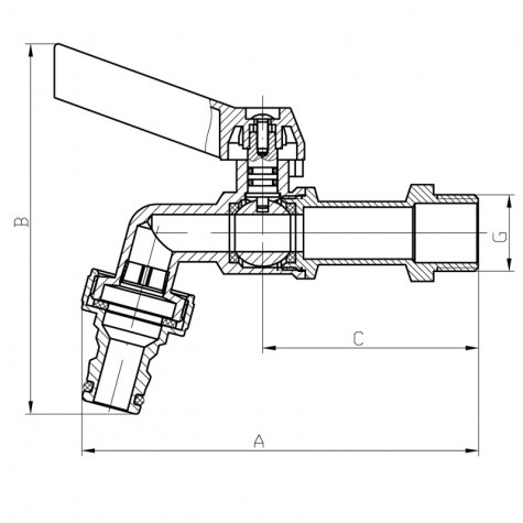 Кран полива с коннектором для быстрого подключения KOER KR.259 - 1/2" (KR3128) Кран полива с коннектором для быстрого подключения KOER KR.259 - 1/2" (KR3128)