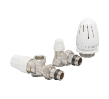 Комплект для підключення радіатора Koer SET-13 - 1/2"x1/2" (осьовий) з термоголовкою ВЗ (KR3176)