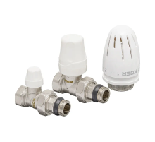 Комплект для підключення радіатора Koer SET-12 - 1/2"x1/2" (прямий) з термоголовкою ВЗ (KR3177)