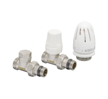 Комплект для підключення радіатора Koer SET-15 - 1/2"x3/4" (прямий) з термоголовкою ЗЗ (KR3180)