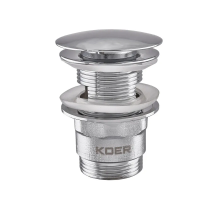 Донний клапан для раковини з переливом Koer PW-03-01 автоматичний (Click-Clack) (Колір хром) 1 1/4'