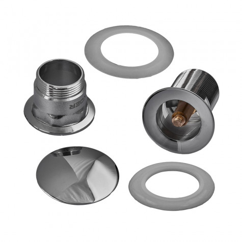 Донний клапан для раковини з переливом Koer PW-03-01 автоматичний (Click-Clack) (Колір хром) 1 1/4'