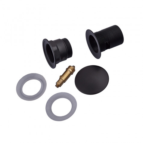 Донний клапан для раковини з переливом Koer PW-03-05 автоматичний (Click-Clack) (Колір чорний) 1 1/