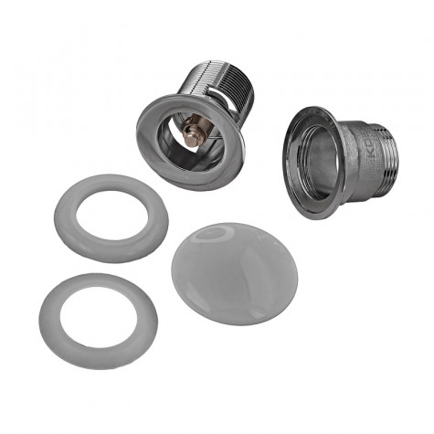 Донний клапан для раковини з переливом Koer PW-03-11 автоматичний (Click-Clack) (Біла керамічна нак