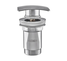 Донный клапан для раковины с переливом Koer PW-04-01 автоматический (Click-Clack) (Цвет хром) 1 1/4'