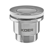 Донний клапан для раковини універсальний (з/без переливу) Koer PW-02-01 автоматичний (Click-Clack)