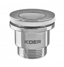 Донний клапан для раковини універсальний (з/без переливу) Koer PW-02-01 автоматичний (Click-Clack)