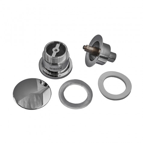 Донний клапан для раковини універсальний (з/без переливу) Koer PW-01-01 автоматичний (Click-Clack)