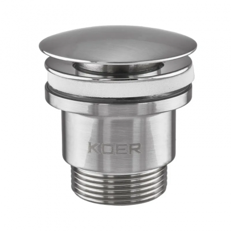 Донний клапан для раковини універсальний (з/без переливу) Koer PW-01-02 автоматичний (Click-Clack)