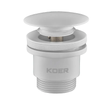 Донний клапан для раковини універсальний (з/без переливу) Koer PW-01-03 автоматичний (Click-Clack)