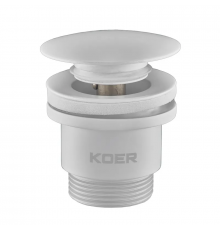 Донний клапан для раковини універсальний (з/без переливу) Koer PW-01-03 автоматичний (Click-Clack)