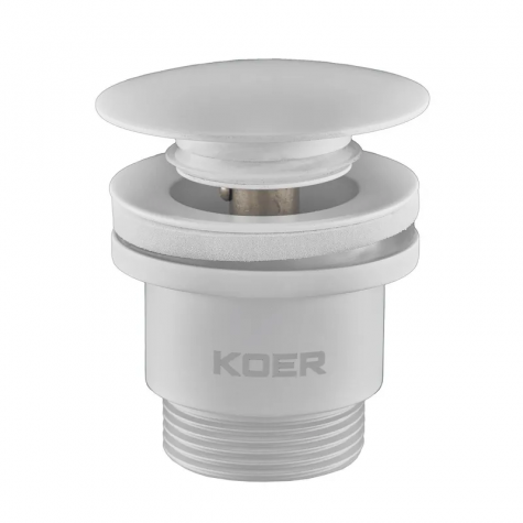 Донний клапан для раковини універсальний (з/без переливу) Koer PW-01-03 автоматичний (Click-Clack)