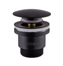 Донний клапан для раковини універсальний (з/без переливу) Koer PW-01-05 автоматичний (Click-Clack)